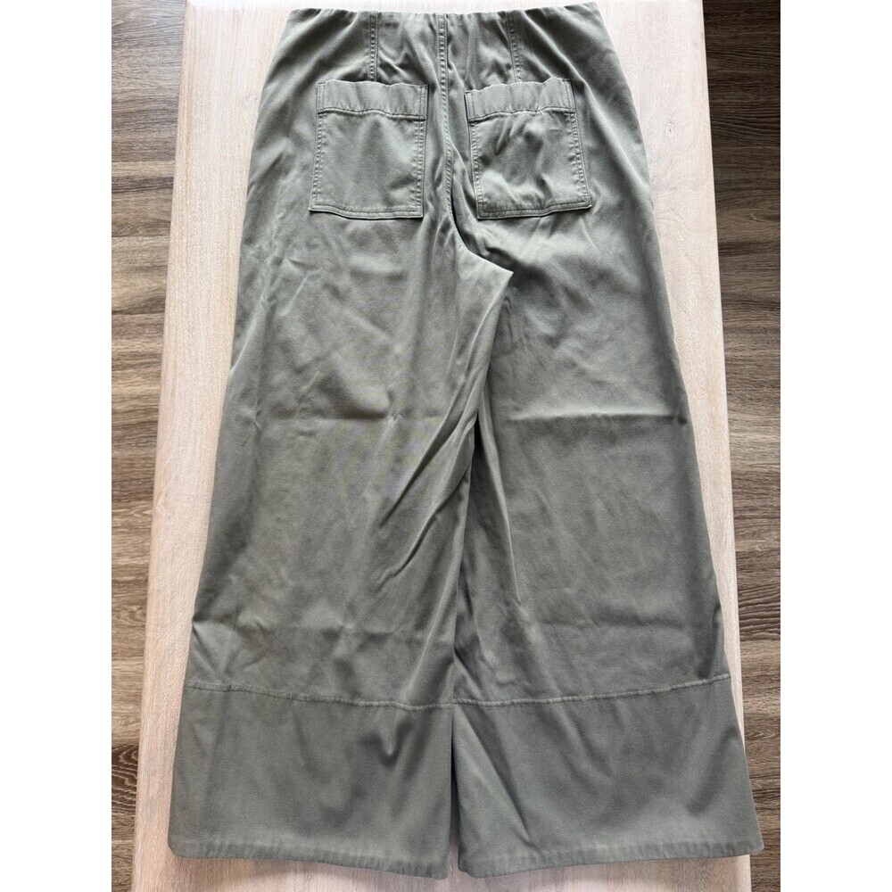 Spanx Stretch Twill Cropped Wide Leg Pant in Olive Green Size Large - Picture 5 of 8